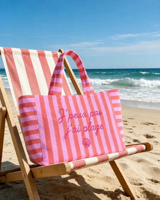 Maxi sac de plage coton J’PEUX PAS J’AI PLAGE