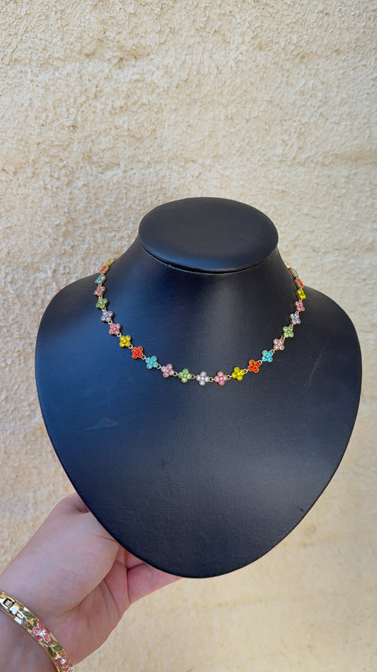 Collier trèfle multicolore DIANA