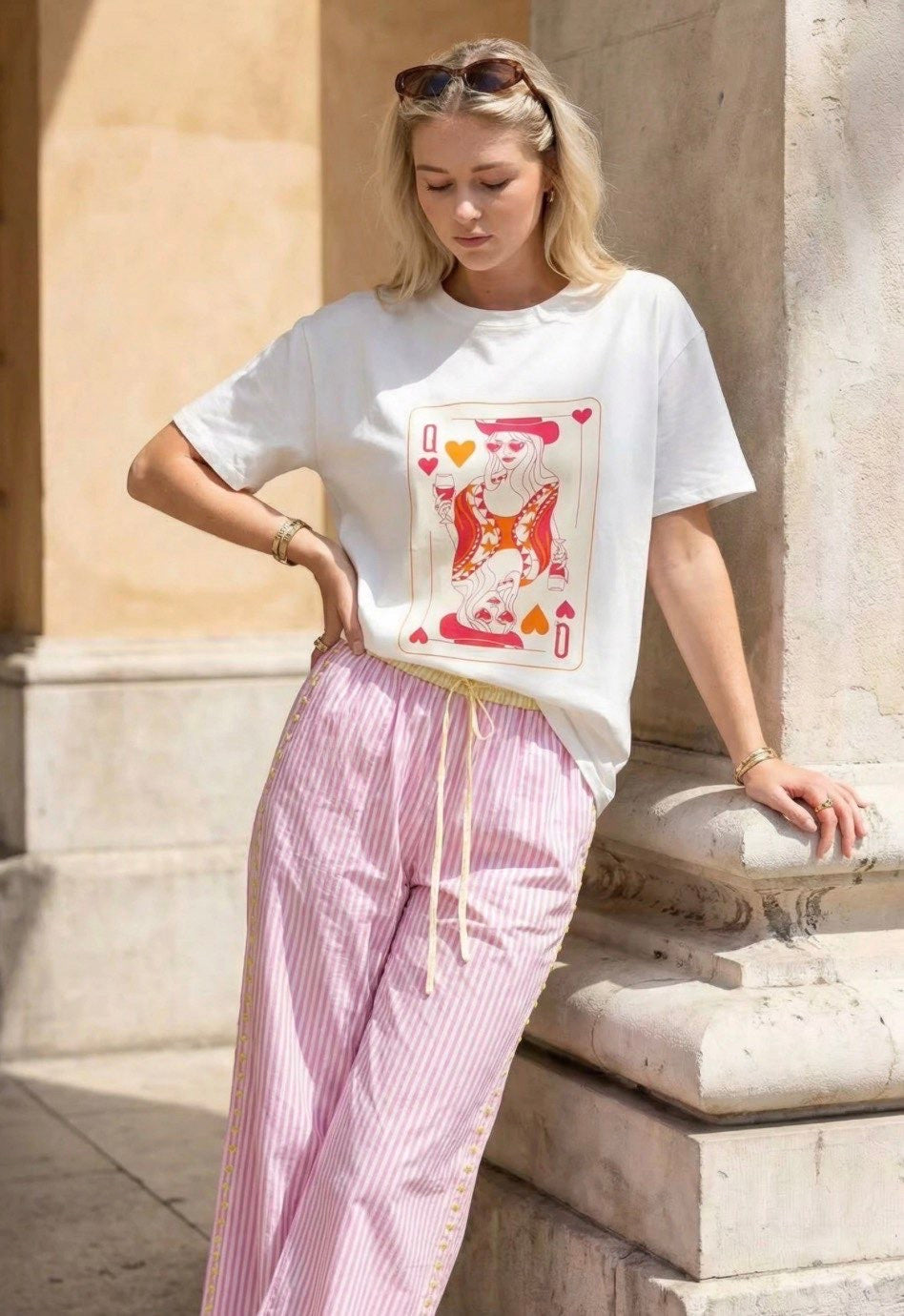 T-shirt blanc carte de jeu