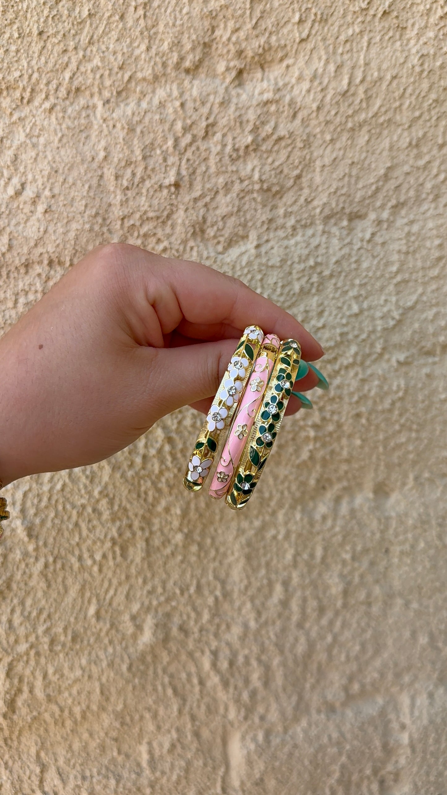 Jonc Thaïlandais blanc / rose/ vert