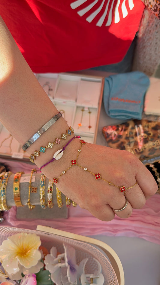 Chaîne de main DIANA rouge