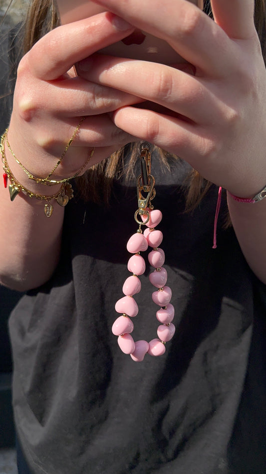 bijoux de téléphone rose pastel